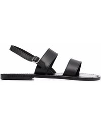 K. Jacques Slingback Leather Sandals - Black