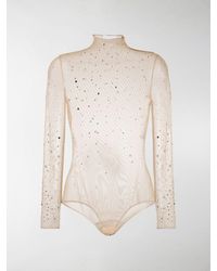 Burberry Crystal-embellished Tulle Bodysuit - Red