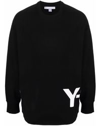 Y-3 Logo-print Cotton Sweatshirt - Black