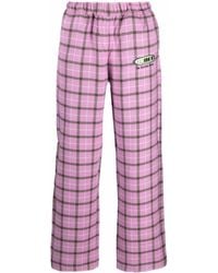 Rassvet (PACCBET) Check-print Wool Loose Fit Trousers - Pink