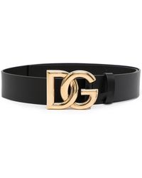 Dolce & Gabbana Gürtel mit Logo-Schild - Schwarz
