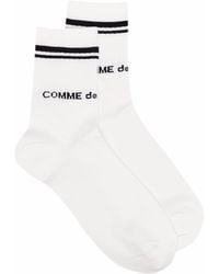 Comme des Garçons Logo Intarsia Socks - White