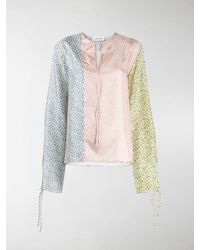 Lanvin Paneled Floral-print Blouse - Blue
