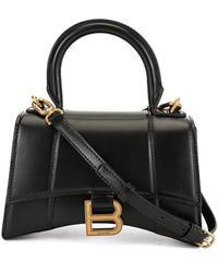 Balenciaga Hourglass Top Handle Bag - Black