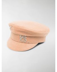 Ruslan Baginskiy Baker Boy Satin Hat W Crystals In Blue Lyst