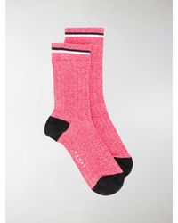 Marni Logo ribbed ankle socks - Rot
