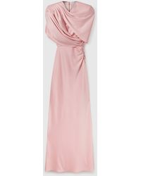 Stella McCartney - Satin Wrapped Short-sleeve Maxi Dress - Lyst