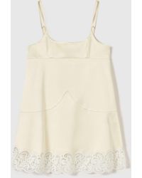 Stella McCartney - Lace-Trim Satin Mini Dress - Lyst