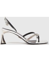 Stella McCartney - Elsa Metallic Heeled Sandals - Lyst
