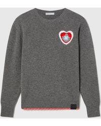 Stella McCartney - Crochet Heart Wool Sweater - Lyst