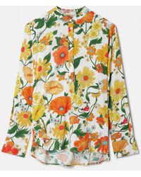 Stella McCartney - Lady Garden Print Collarless Shirt - Lyst