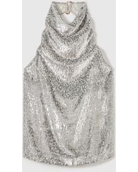Stella McCartney - Metallic Velvet Halterneck Top - Lyst