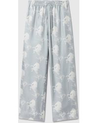 Stella McCartney - Horse Print Silk Wide-leg Pants - Lyst