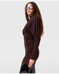 Stella McCartney - Pleated High-neck Long-sleeve Mini Dress - Lyst