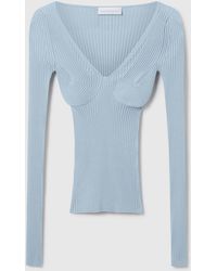 Stella McCartney - Textured V-neck Knit Top - Lyst