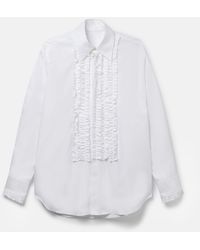 Stella McCartney - Ruffled Cotton Tuxedo Shirt - Lyst