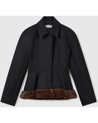Stella McCartney - Mink-Trim Peplum Jacket - Lyst
