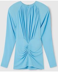 Stella McCartney - Pleated Jersey Long-sleeve Midi Dress - Lyst