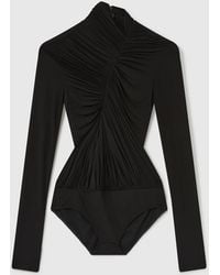 Stella McCartney - Crepe Jersey Draped Bodysuit - Lyst