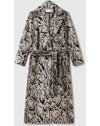 Stella McCartney - Cloud Leopard Jacquard Belted Trench Coat - Lyst
