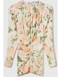 Stella McCartney - Peony Print Long-Sleeve Mini Dress - Lyst