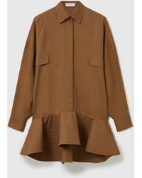 Stella McCartney - Washed Cotton Peplum Shirt Dress - Lyst