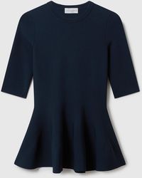 Stella McCartney - Compact Knit Peplum Top - Lyst
