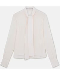 Stella McCartney - Silk Crêpe De Chine Pussybow Shirt - Lyst