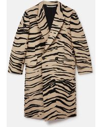 Stella McCartney Tiger Print Double-breasted Coat - White