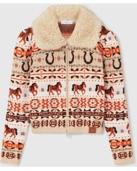 Stella McCartney - Plush-Collar Wool Cardigan - Lyst