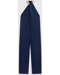 Stella McCartney - Satin Halterneck Jumpsuit - Lyst