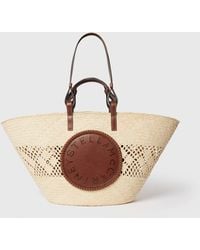 Stella McCartney - Logo Raffia Crochet Large Tote Bag - Lyst