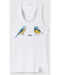 Stella McCartney - Blue Tits Graphic Tank Top - Lyst