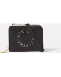 Stella McCartney Logo Embroidered Bag Strap in Black