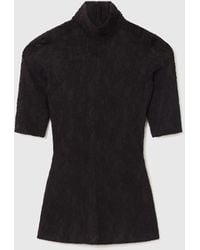 Stella McCartney - Turtleneck Lace 3/4 Sleeve Top - Lyst