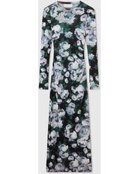 Stella McCartney - Floral Long-Sleeve Mesh Midi Dress - Lyst