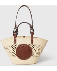 Stella McCartney - Logo Raffia Crochet Medium Tote Bag - Lyst