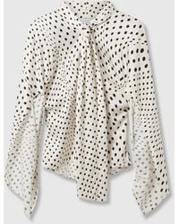 Stella McCartney - Tie-Neck Polka Dot Viscose Shirt - Lyst
