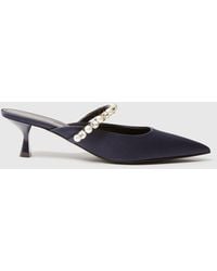Stella McCartney - Elsa Pearl-embellished Kitten Heels - Lyst