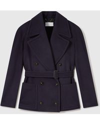 Stella McCartney - Tie-Belt Cropped Peacoat Jacket - Lyst