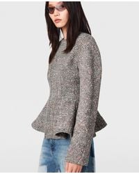 Stella McCartney - Speckled Peplum Wool Jacket - Lyst