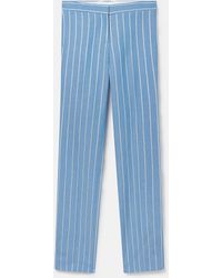 Stella McCartney - Striped Mid-rise Straight-leg Trousers - Lyst