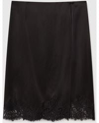 Stella McCartney - Lace Satin Midi Skirt - Lyst