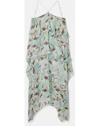Stella McCartney - Lady Garden Print Silk Chiffon Halterneck Dress - Lyst