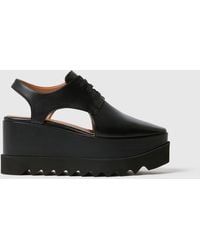 Stella McCartney - Elyse Cut-Out Wedge Derby Shoes - Lyst