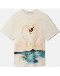 Stella McCartney - Kissing Swans Oversized T-shirt - Lyst