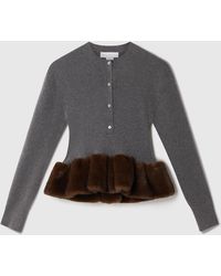 Stella McCartney - Mink Trim Crewneck Sweater - Lyst