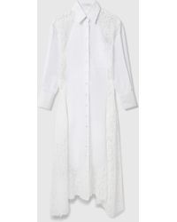 Stella McCartney - Lace-Panelled Poplin Dress - Lyst