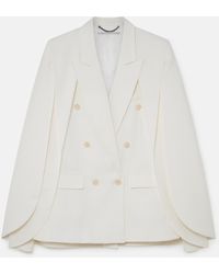 Stella McCartney - Double Breasted Cape-sleeve Wool Blazer - Lyst