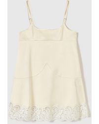 Stella McCartney - Lace-Trim Satin Mini Dress - Lyst